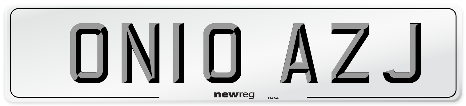 ON10 AZJ Number Plate from New Reg